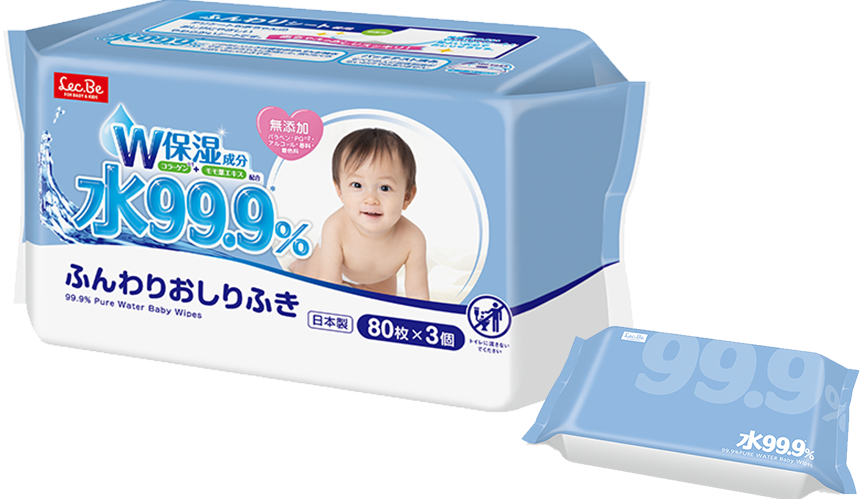ふんわりシート「99.9ふんわりおしりふきw80枚」
